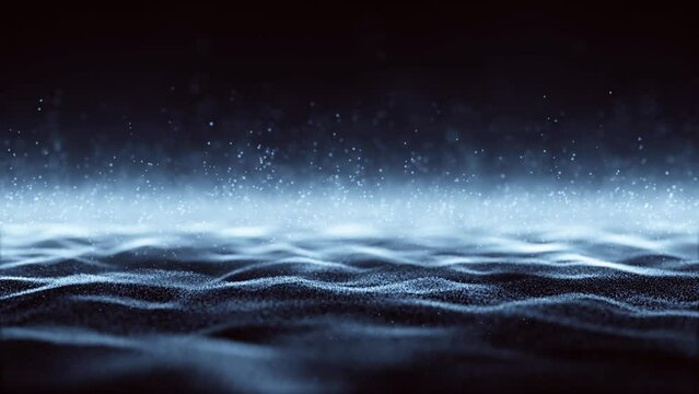 Looping waves with particles motion background.