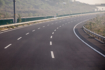 Modern three lane expressway from Addis Ababa to Adama, Ethiopia