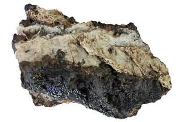 psilomelane from Ehrenfriedersdorf, Ore Mountains, Germany isolated on white background