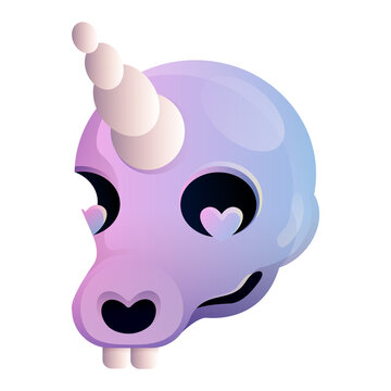 Isolated image of a unicorn skull. Dead head of a unicorn on a white background. Vector illustration.