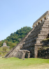 mayan pyramid in palenque in mexico