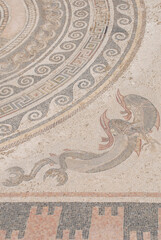 ancient stone mosaic in greece