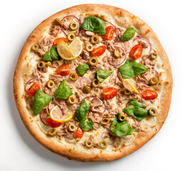 Pizza on a white background