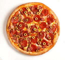 Pizza on a white background