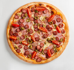 Pizza on a white background