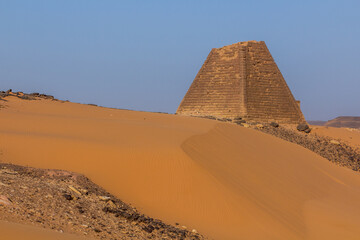 View of the pyramids of Meroe, Sudan