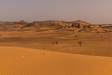 Fototapeta na wymiar Pyramids in Meroe located in Sudan