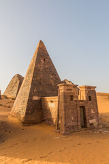 View of Meroe pyramids, Sudan