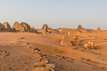 Obraz na płótnie Canvas View of Meroe pyramids, Sudan
