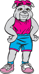 Bulldog Mascot Girl Vector Illustration