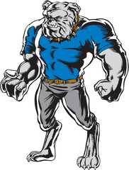 Fototapeta na wymiar Bulldog Mascot Standing Tough Vector Illustration