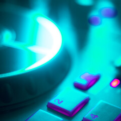 DJ mixing desk turntable