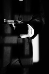 Pistol gun dark at night