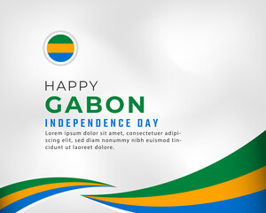 Happy Gabon Independence Day August 17th Celebration Vector Design Illustration. Template for Poster, Banner, Advertising, Greeting Card or Print Design Element