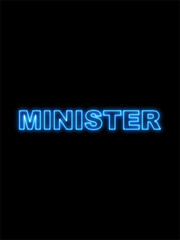 Fototapeta premium Minister Text Title - Neon Effect Black Background - 3D Illustration