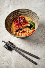 japanese lunch on the stone background