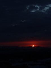 Sunset with view of Escazu Hills in the backround, Costa Rica