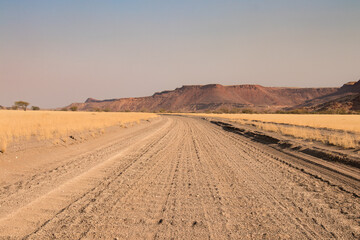 Roadtrip in Damaraland, Namibia. Close up of a washboard gravel road in Namibia © Martin Gruber
