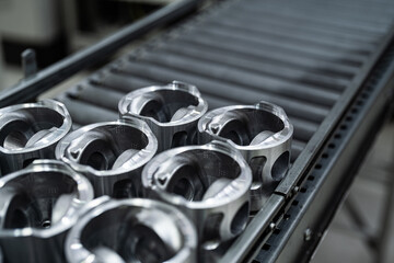 car production - car parts - production line - parts factory - car pistons