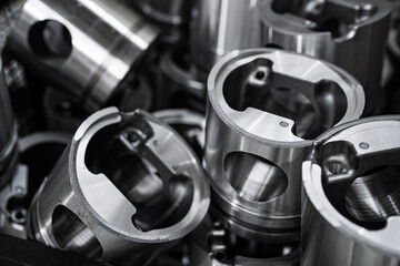 engine production - car pistons - automotive industry