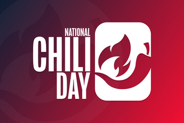 National Chili Day. Holiday concept. Template for background, banner, card, poster with text inscription. Vector EPS10 illustration.