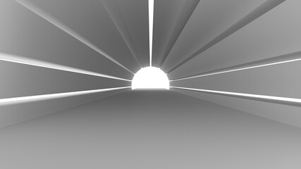 background white tunnel minimal abstract endless 3d render