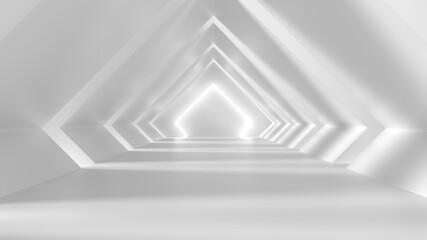 background white tunnel minimal abstract endless 3d render