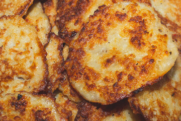Homemade potato pancakes close up. traditional food