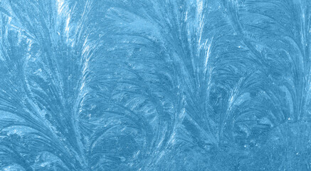 frosty pattern of ice on glass