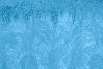 frosty pattern of ice on glass