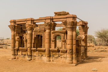 Roman kiosk temple ruins in Naqa, Sudan