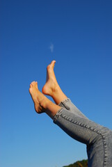 hand on sky background