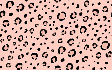 Abstract modern leopard seamless pattern. Animals trendy background. Beige and black decorative vector stock illustration for print, card, postcard, fabric, textile. Modern ornament of stylized skin
