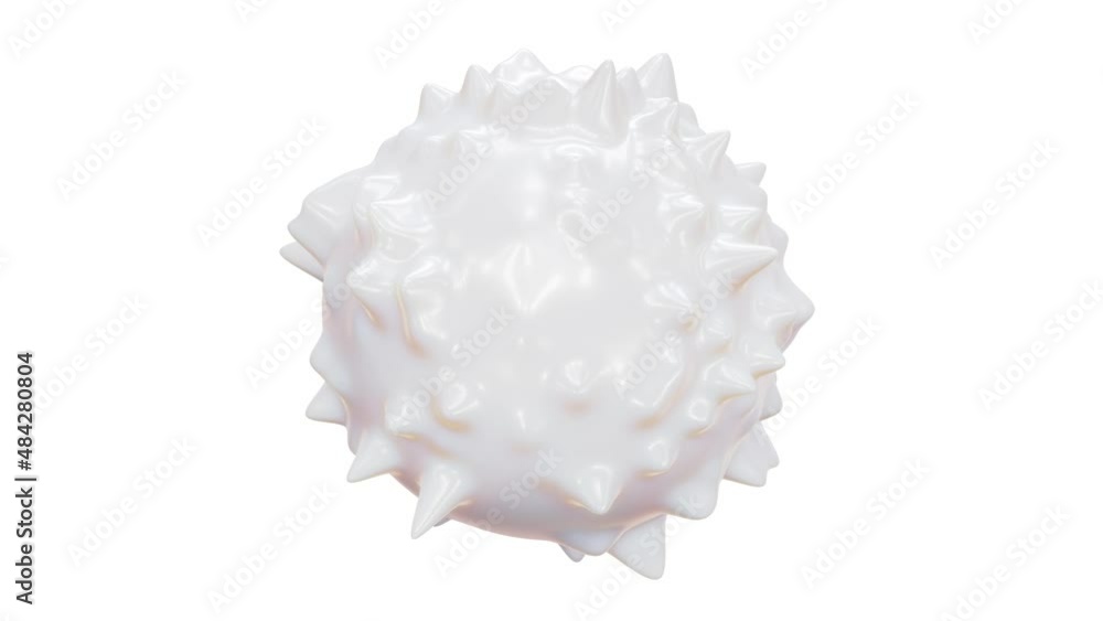 Aufkleber realistic looping 3d animation of the abstract morphing creamy milky spiky white form rendered in uh