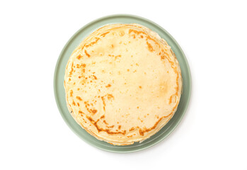 Pancake on the white plate
