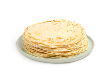 Pancake on the white plate