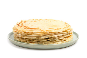 Pancake on the white plate