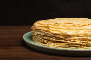 Pancake on the white plate