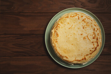 Pancake on the white plate