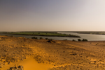 View of Nile river near Old Dongola deserted town, Sudan