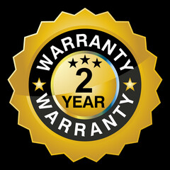 Warranty, 2 year, gold medal with a ribbon