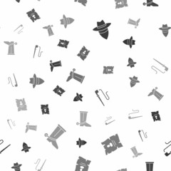 Obraz premium Set Cowboy, Wanted western poster, Smoking pipe and boot on seamless pattern. Vector