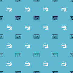 Set Browser setting and SEO optimization on seamless pattern. Vector