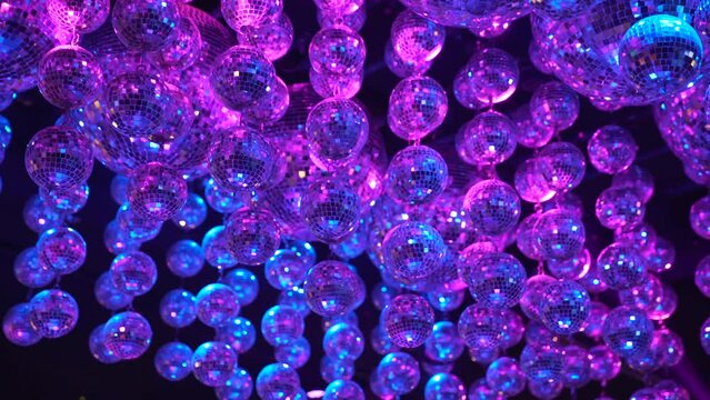 Mirror Balls 4K Discotheque Dancing Nightclub Discotheque Disco Lights
