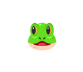 Frog face vector isolated icon. Emoji illustration. Frog vector emoticon