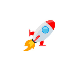 Startup Rocket vector isolated icon. Rocket emoji illustration. Rocket vector isolated emoticon