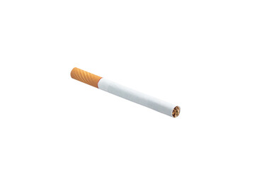 Yellow filter cigarette, isolated on a white background.