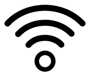 Wireless vector icon with black line. Wireless signal, wifi icon. EPS 10 vector illustration