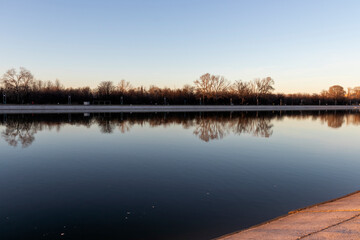 Sunset view of Rowing Venue in city of Plovdiv, Bulgaria