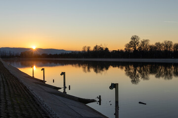 Obraz premium Sunset view of Rowing Venue in city of Plovdiv, Bulgaria